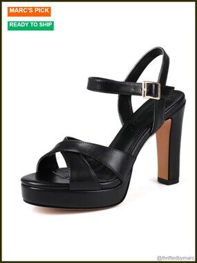 Platform High Heels Strappy Chunky Block Heeled Sandals Ankle Strap